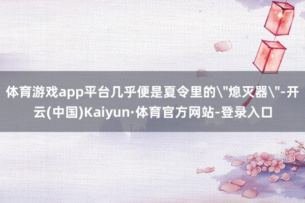 体育游戏app平台几乎便是夏令里的